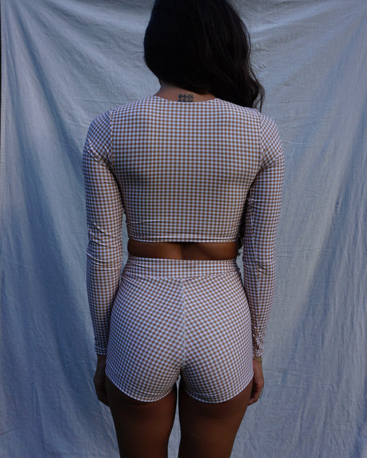 Sunset Shorts - Honey Check