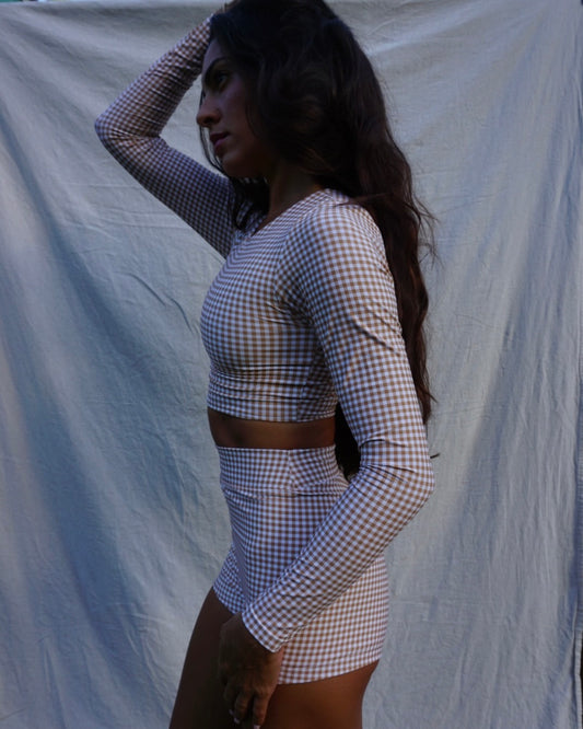 North Shore Long Sleeve - Honey Check