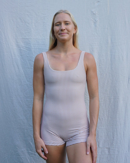 Sol Onesie - Honey Check